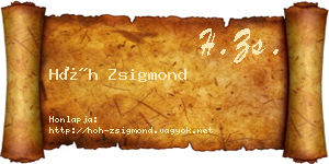 Hőh Zsigmond névjegykártya